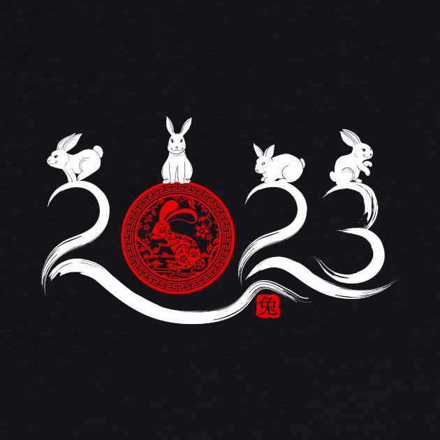 Year of the Rabbit Chinese Zodiac Chinese New Year 2023 by Jhon Towel